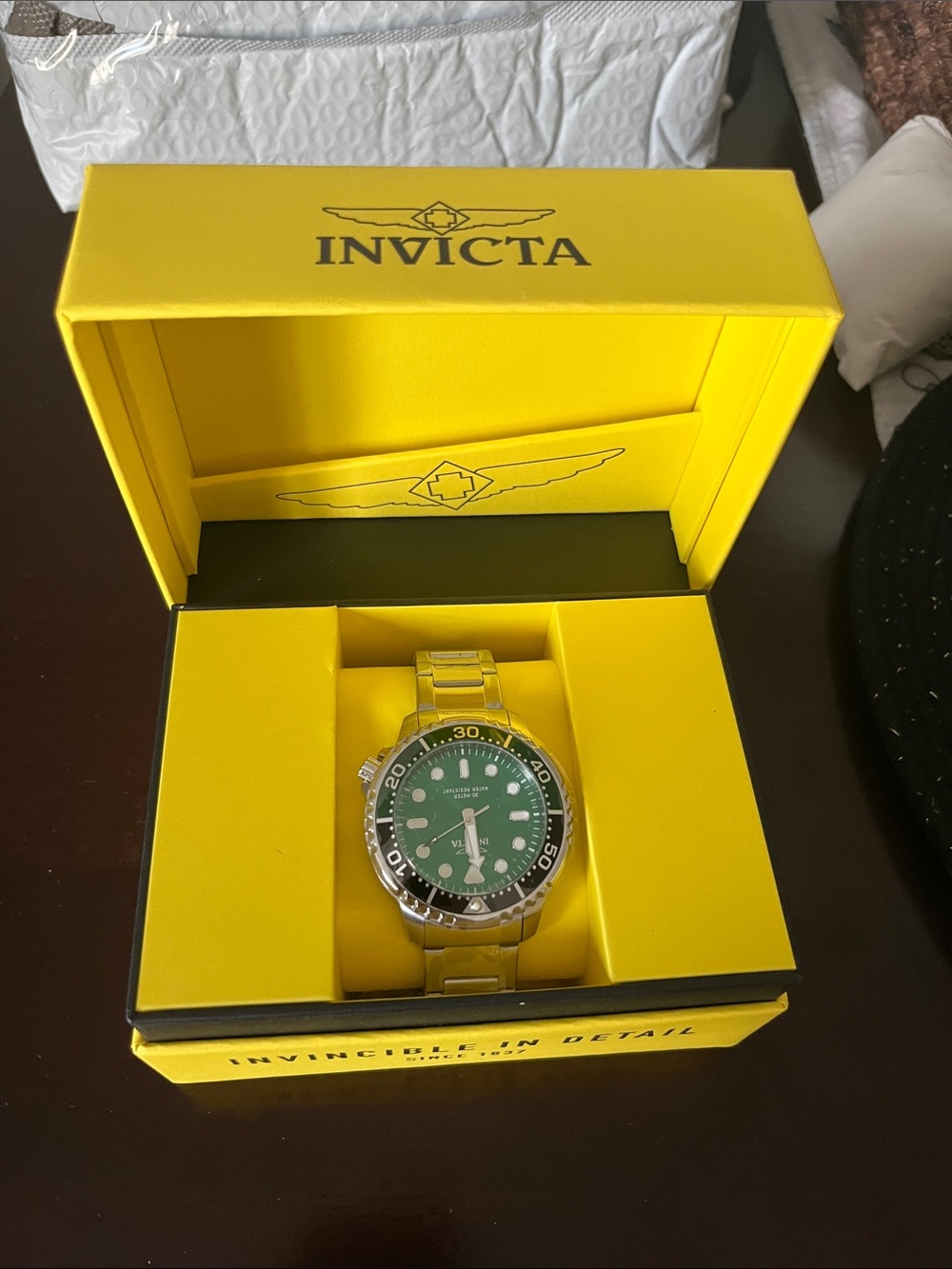 Invicta Men’s Stainless Steel Watch - Green Dial with Silver Bracelet